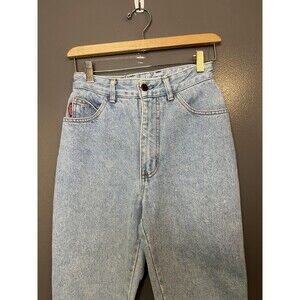 Bongo Jeans Juniors 5 Blue Light Wash High Rise Mom Denim Made In USA Vintage